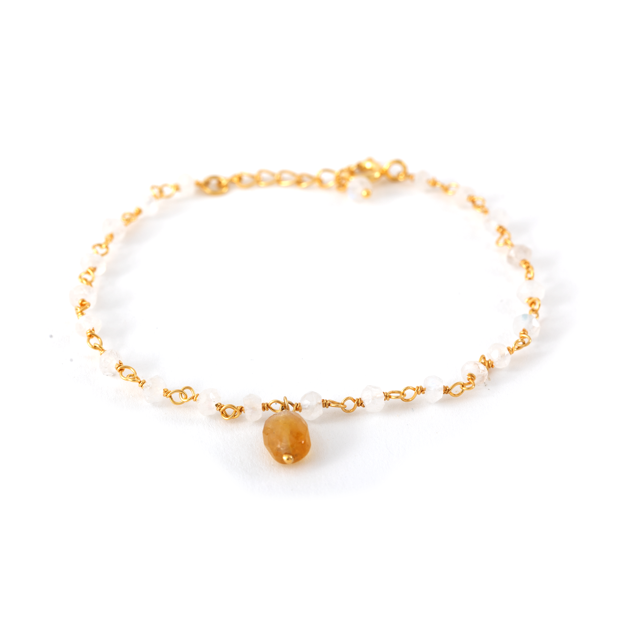 White Rainbow Stones and Yellow Sapphire